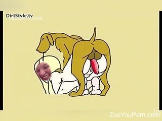 ANimation shows dog fucking tight woman in the ass